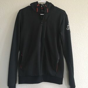 adidas mens black zip up S